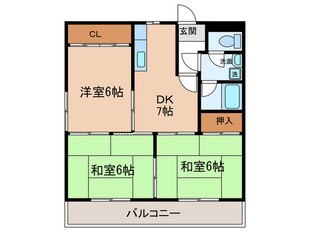 グランドハイツ鬼頭の物件間取画像